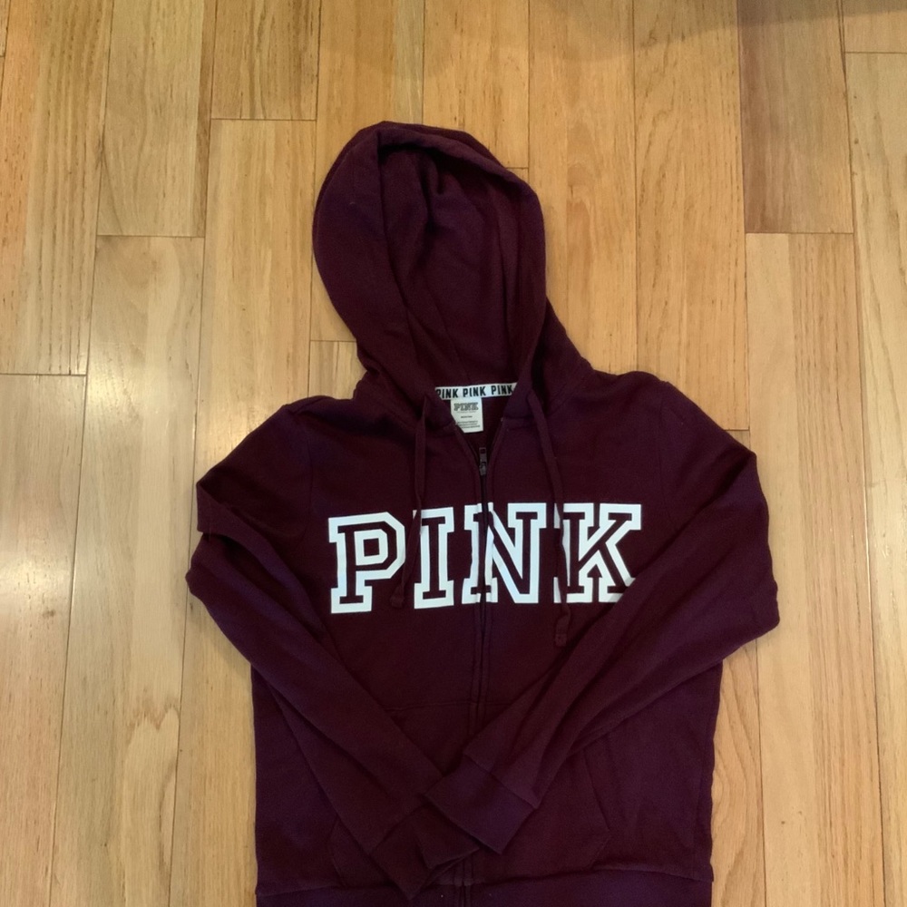 Pink brand zip up hoodie